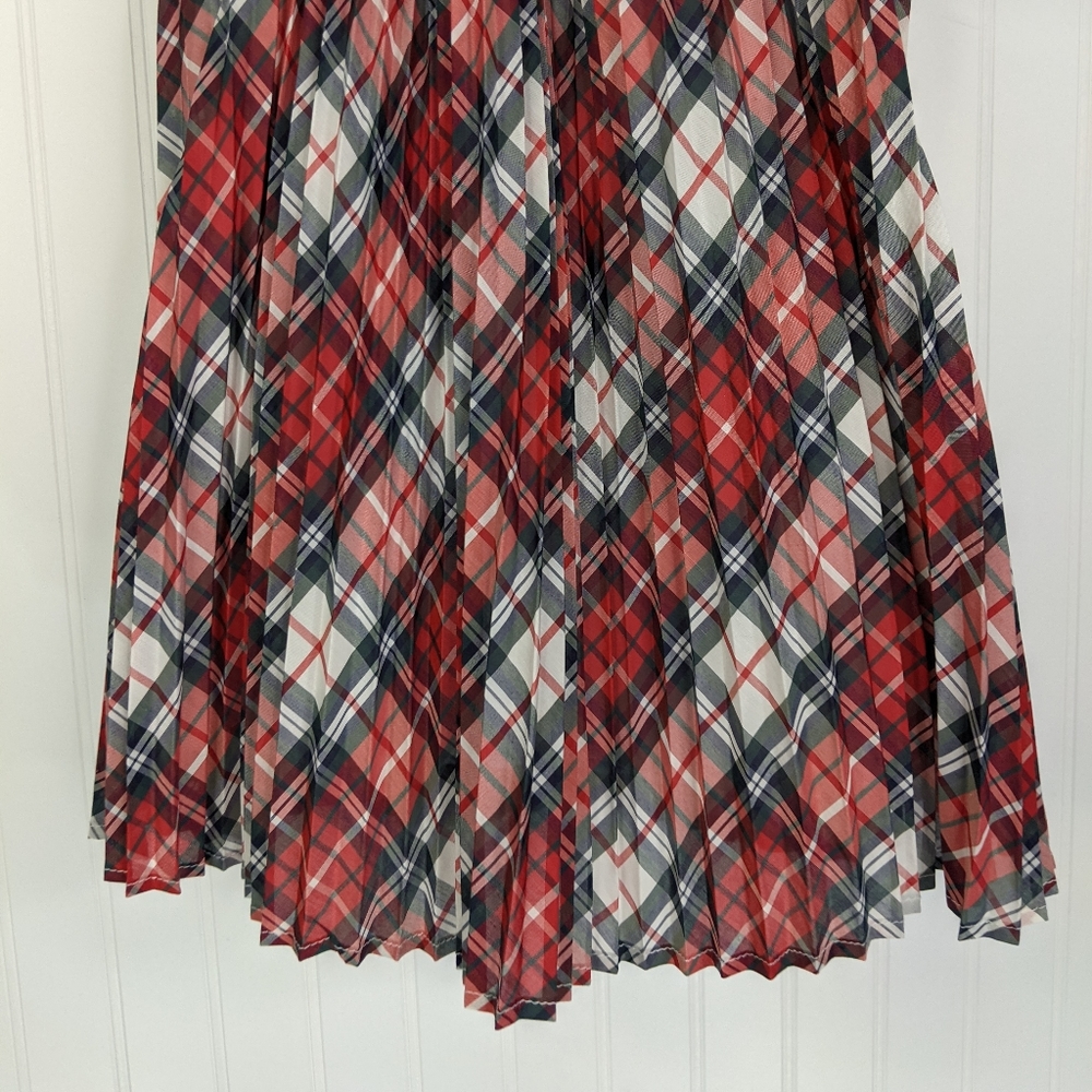BABY GAP Pleated Flutter Tartan Plaid Holiday Dress Sz 3T - Picture 12 of 14